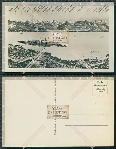 AK Lindau Bodensee im Hintergrund 25 mit Namen genannte Alpen Berge