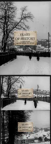 3x Foto kein Zeitgenössisches Original Stadt Dorfansichten im Winter Frankreich
