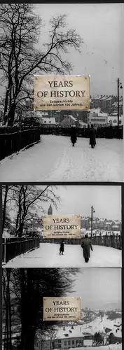 3x Foto kein Zeitgenössisches Original Stadt Dorfansichten im Winter Frankreich 