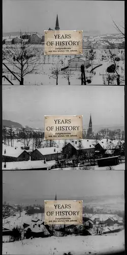 3x Foto kein Zeitgenössisches Original Stadt Dorfansichten im Winter Frankreich