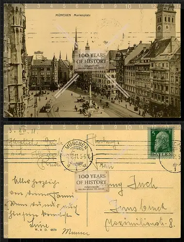 Orig. AK München Marienplatz gel. 1911
