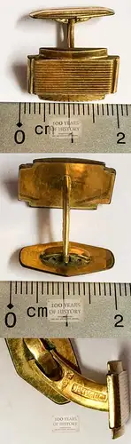 1 alter Manschettenknopf Manschettenknöpfe Obergold u. weitere Punzen Stempel