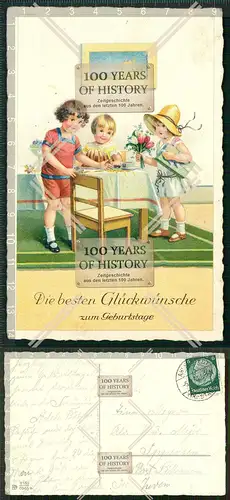 Orig. AK Geburtstag Kinder Mädchen Geburtstagstisch gel. 1938
