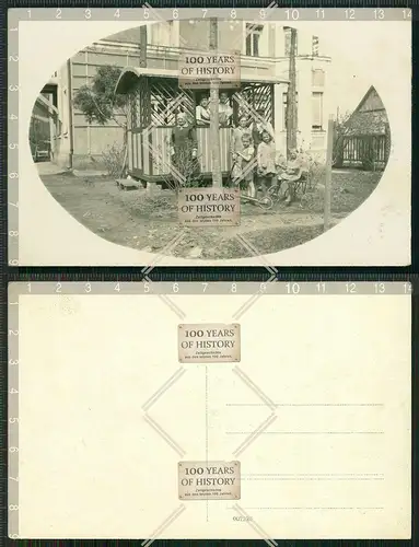 Orig. Foto AK Minden Porta Westfalica Haus Garten Familie ca. 1910