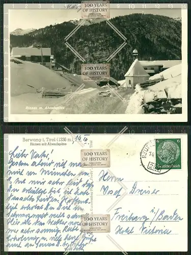 Orig. Foto Bergwang Tirol Rinnen mit Abendspitze gel. 1941 schöner Stempel