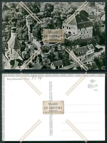 AK Burg Maienfels Höhenburg auf einem Bergvorsprung über dem Brettachtal. Sie