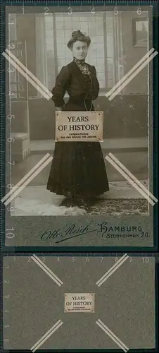 CDV Foto Feine Dame im langen Kleid Atelier Otto Reich Hamburg 1895