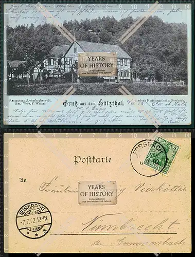 AK Litho Sülztal Lehmbacher Hof Rösrath Hoffnungsthal-Forsbach-Sülze 1902 ge