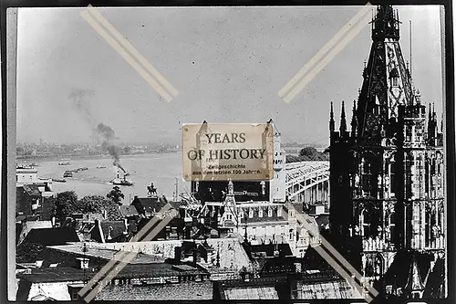 Foto Köln 1944-46 Luftbild Dom Rhein Brücke Schiff