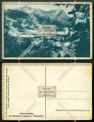 Orig. AK Garmisch-Partenkirchen mit Alpen Spitze Zugspitze und Waxenstein 1911