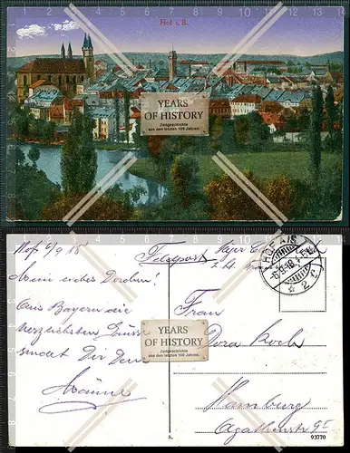 Orig. AK Hof Saale Bayern 1918 Feldpost gelaufen