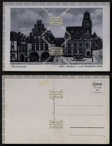 Orig. AK Dortmund Altes Rathaus Bibliothek