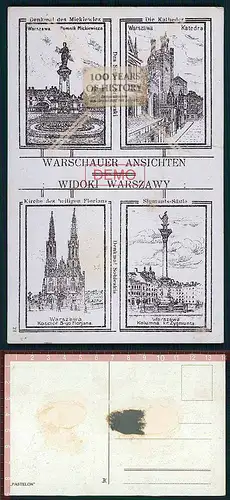 Orig. AK Warschau Warszawa Warschauer Ansichten Polen