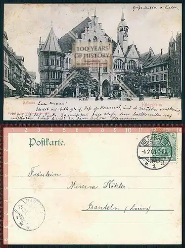 Orig. AK Hildesheim Rathaus gel. 1903
