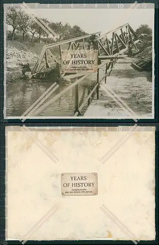 Foto Brücke Fluss Saone Kanal Frankreich Saarland Saar 1940 OT Todt Wiederaufb