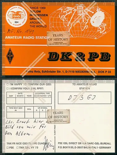 QSL Amateurfunk Karte Marine DEU Russ. FRA .Dänemark u.a amateur radio card ha