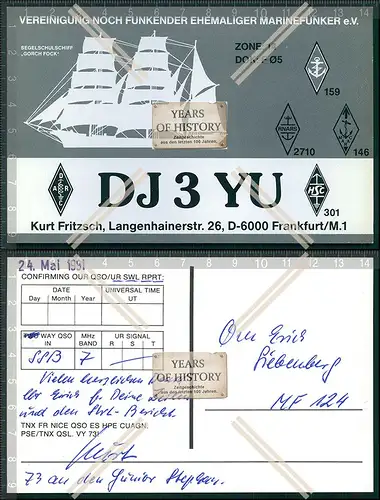 QSL Amateurfunk Karte Marine DEU Russ. FRA .Dänemark u.a amateur radio card ha