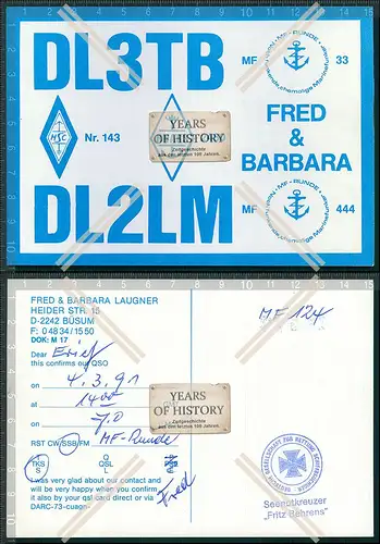 QSL Amateurfunk Karte Marine DEU Russ. FRA .Dänemark u.a amateur radio card ha