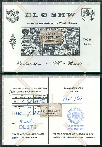 QSL Amateurfunk Karte Marine DEU Russ. FRA .Dänemark u.a amateur radio card ha