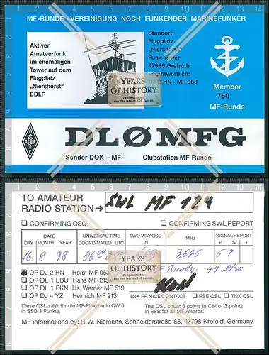 QSL Amateurfunk Karte Marine DEU Russ. FRA .Dänemark u.a amateur radio card ha