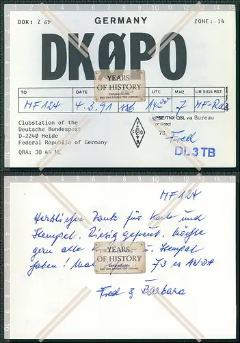 QSL Amateurfunk Karte Marine DEU Russ. FRA .Dänemark u.a amateur radio card ha