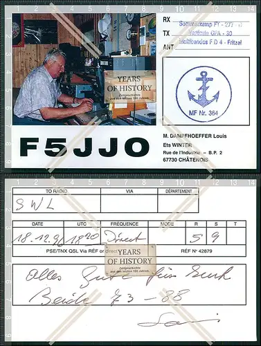 QSL Amateurfunk Karte Marine DEU Russ. FRA .Dänemark u.a amateur radio card ha