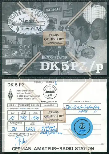 QSL Amateurfunk Karte Marine DEU Russ. FRA .Dänemark u.a amateur radio card ha