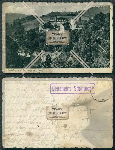 AK Bensheim Schönberg a.d. Bergstrasse Landpoststempel 1933 gelaufen