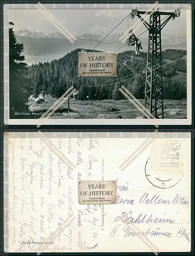 AK Sessellift Chairlift Telesiege Gerlitzen Julische Alpen Kärnten 1932 gelauf