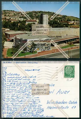 Foto AK Stuttgart Konzerthaus Stuttgarter Liederhalle Karte gelaufen