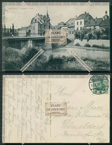 AK Wittlich Rheinland Pfalz Lieserbrücke 1915 gelaufen