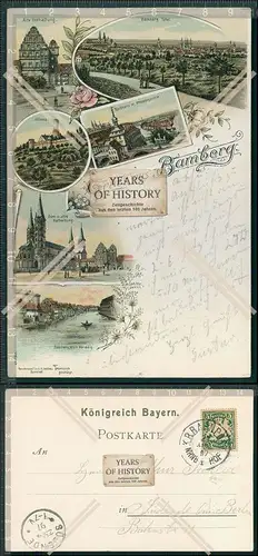 AK Bamberg Lithographie 1897 gelaufen