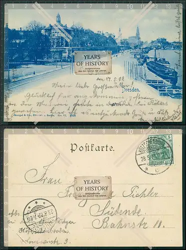AK Dresden 1902 gelaufen am Ufer der Elbe und vieles mehr