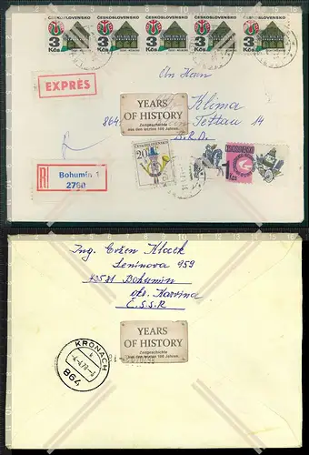 Briefmarke Stempel Brief Expres Bohumin Tschechoslowakei Kronach