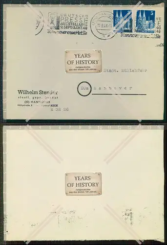 Briefmarke Stempel Brief Werbung nach Hannover von Firma Wilhelm Stender Dentist
