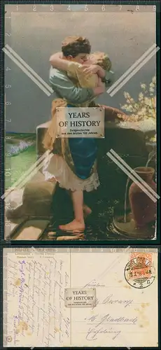 AK Künstler Liebesquelle küssendes Paar Ansichtskarte Postkarte verschiedene 