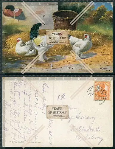 AK Künstler Hühner Stroh Ansichtskarte Postkarte verschiedene Motive