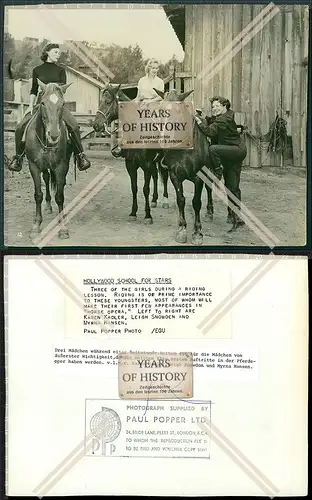 Pressefoto 24x18cm Kalifornien Los Angeles Pferde reiten Reitstunde 50/60er Jah