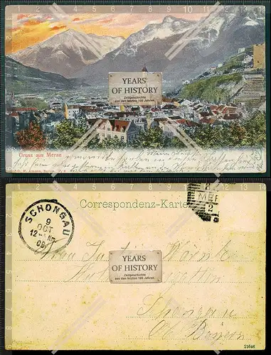 Orig. AK Meran Merano Südtirol Bozen Blick auf den Ort