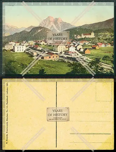 Orig. AK Füssen Gesamtansicht mit Alpenblick 1911