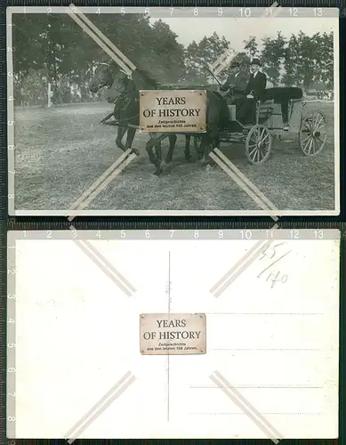 Orig. Foto AK Kutsche Pferde Gespann bei Hannover 1911