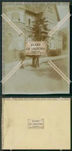 Orig. Foto  Straßenansicht Haus junger Mann mit Pferd 1908 Schleswig-Holstein