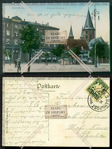 Orig. AK Kaiserslautern Stiftsplatz Marktplatz gel. 1916