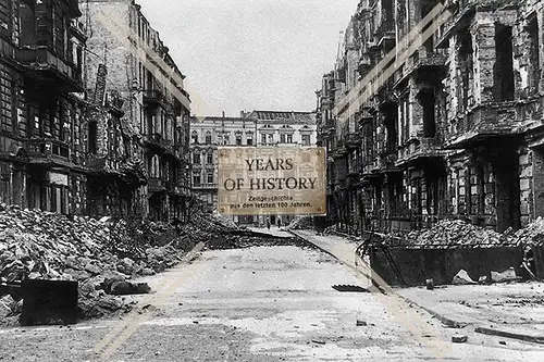 Repro Foto Zerstörte Stadt Straßenansicht