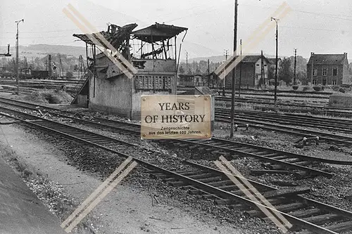 Repro Foto Bahnhof zerstört Belgien Frankreich