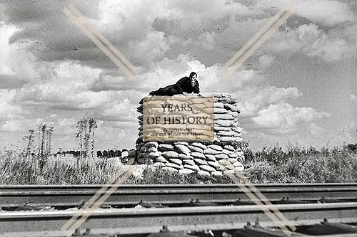 Repro Foto Sandsack Bunker Shelter 