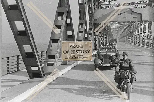 Repro Foto Motorrad Krad Brücke Holland Belgien