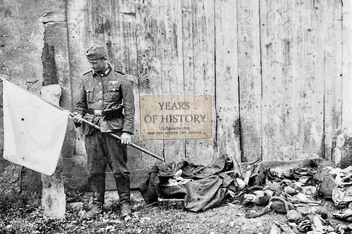 Repro Foto no Original 10x15cm Weiße Fahne Soldat Frankreich Belgien