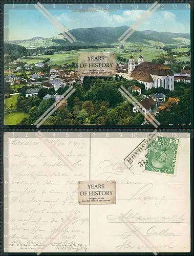 AK Mondsee Sonderstempel 1913 gelaufen Salzkammergut Kirche Schlossberg Hauptpl