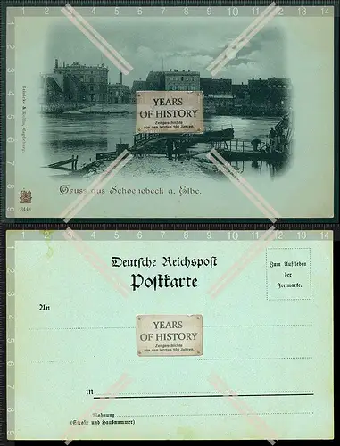 Orig. AK Schönebeck Salzelmen an der Elbe Mondscheinkarte 1897